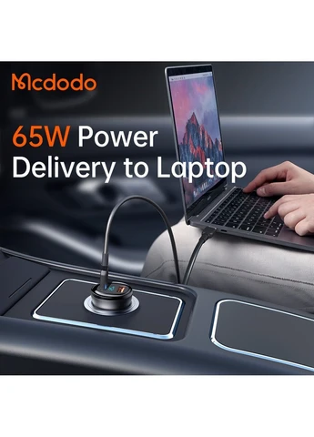 Автомобильное зарядное устройство 95W USB-C+USB-A с цифровым дисплеем (PD 65W + QC 30W) CC-5670 McDodo (401052697)