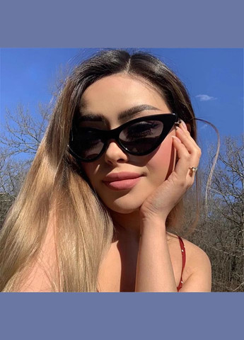 Окуляри жіночі сонцезахисні чорного кольору кошаче око стильні LIGHT (315889584)