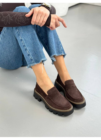 No Brand Лоферы натуральная замша лоферы коричневый з, — (349835175)