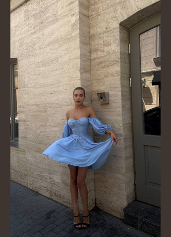 Голубое повседневный, вечернее платье - без которого не обойтись этим летом. queensleep_7km с цветочным принтом