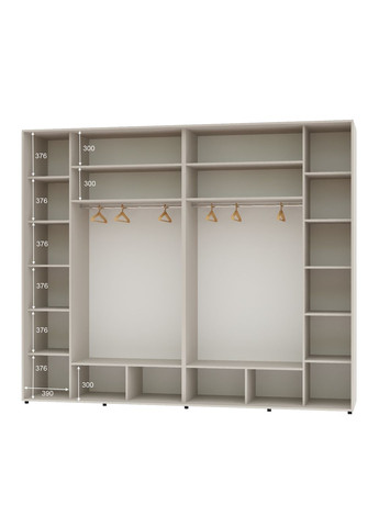 Шкаф-купе трехдверный 300*60*250 Кашемир 2 ДСП/Зеркало с пескоструйным рисунком Люкс-149 Алекса (360451182)