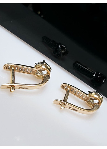 Золоті сережки з цирконієм 700019-1с Харківська ювелірна фабрика (355795798)