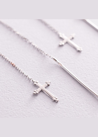 Золоті сережки - протяжки Хрестики с05243 Oniks (264024702)