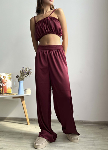 Бордова всесезон шовкова піжама колекції «перлина» бордова VIDCHUY