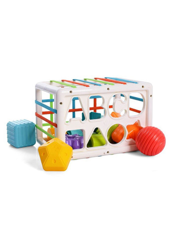 Развивающий тактильный куб-сортер HE 0209 с набором сенсорных элементов 14 шт. Huanger (327797483)