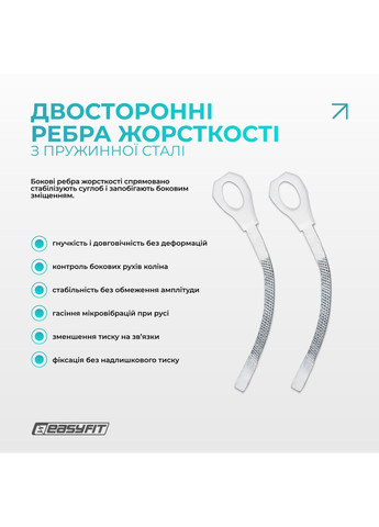 Бандаж (фіксатор) колінного суглоба з ребрами жорсткості та силіконовою вставкою. Розмір M EasyFit (366575861)