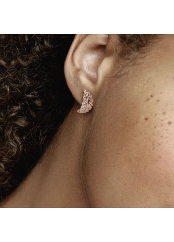 Срібні сережки кульчикиПандора "Вигнуте пірʼячко" Kabluchka (355344624)