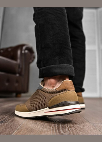 Коричневые летние мужские летние кроссовки серые сетка No Brand