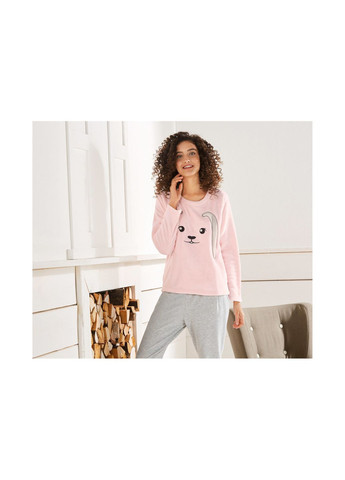 Пижамный свитшот плюшевый для женщины 284141 Esmara - крой рисунок розовый полиэстер - (264736768)