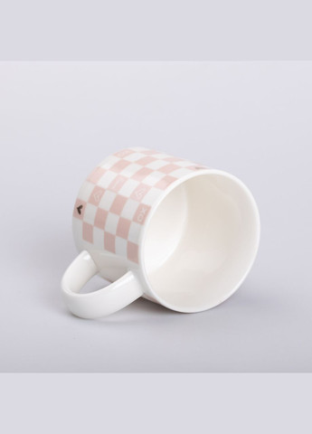 Чашечка керамическая 350 мл, белый с розовым Ceramic (322855547)