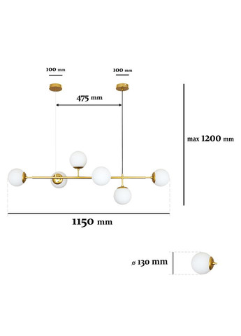 Люстра 7529802-6 GD+WH (LVS4547) Levistella (323003261)