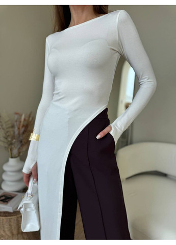 Женская туника асимметричного кроя с длинным разрезом MonCher (351554770)