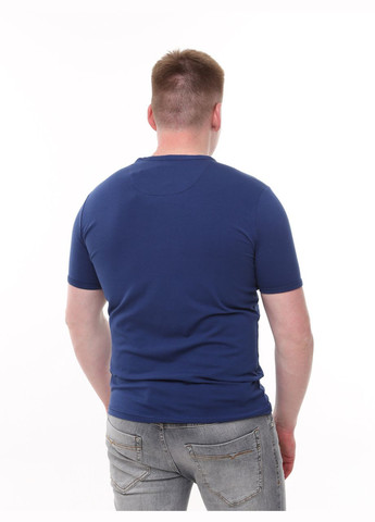 Синя футболка чоловіча синя пряма однотонна з коротким рукавом Jean Piere Пряма