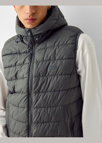 Жилет Bershka утеплений каптур 8623 644 036 Grey (315765257)