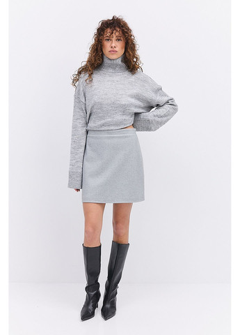 Кашемірова спідниця міні темно-сірого кольору Arjen (364967481)