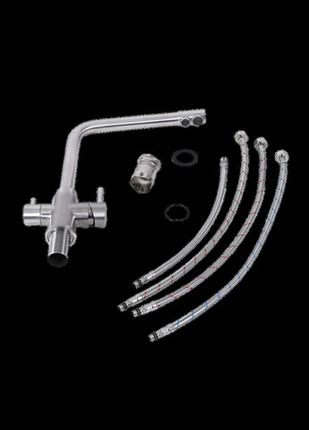 Набір кухонної мийки зі змішувачем Handmade 78*48 L Platinum (336937605)