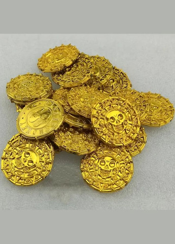 Піратська монета пластикова золотиста атрибути для піратської вечірки No Brand (342064811)