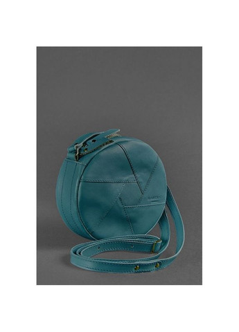 Кожаная круглая сумка женская через плечо Бон-Бон зеленая BlankNote (302008143)