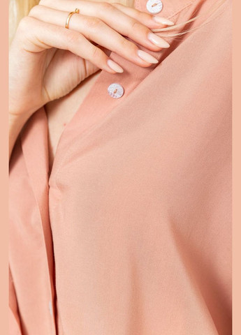 Пудрова блуза класична однотонна, колір пудровий, 102r332-3 Ager