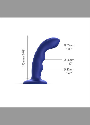 Насадка для страпона с двойной пульсацией точечной TAPPING DILDO WAVE – NIGHT BLUE Strap-On-Me (297202257)