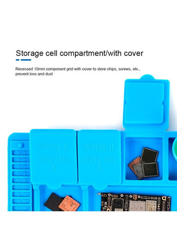 Силіконовий килимок V51 / мат термостійкий для паяння та ремонту техніки / 450x300 мм Blue Mechanic (322568131)