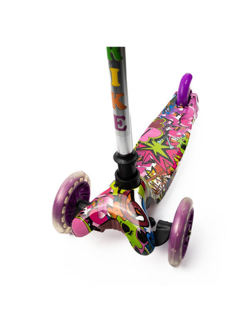 Самокат дитячий триколісний Mini BB 3-013-4-F-V висота керма 60-69 см, колеса з підсвічуванням, Фіолетовий iTrike (346533871)