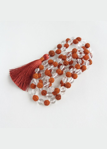 Чотки з Гірського кришталю та Рудракші з вузлами 108 намистин d 8мм No Brand (331293571)