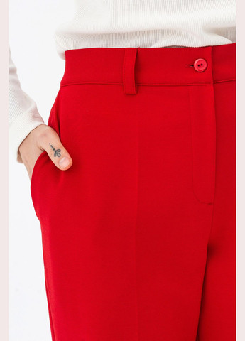 Красные кэжуал демисезонные прямые брюки Garne