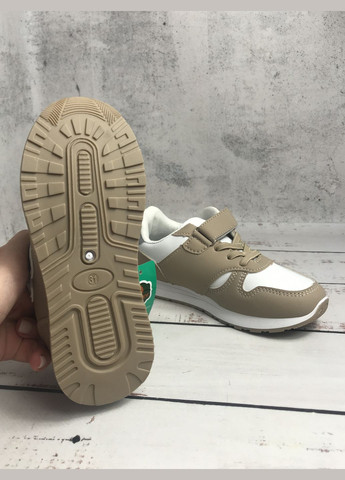 Комбіновані всесезонні кросівки дитячі бежево-білий (1103) Paliament