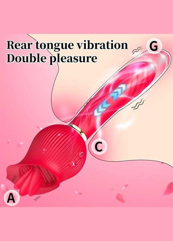 Двухсторонний вибратор с языком для клитора и точки G 24 режима вибрации — Вибраторы Drive No Brand (322400409)
