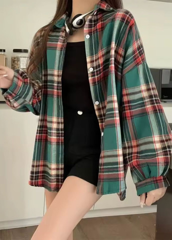 Сорочка жіноча Oversize в клітку на ґудзиках G&N (366725620)