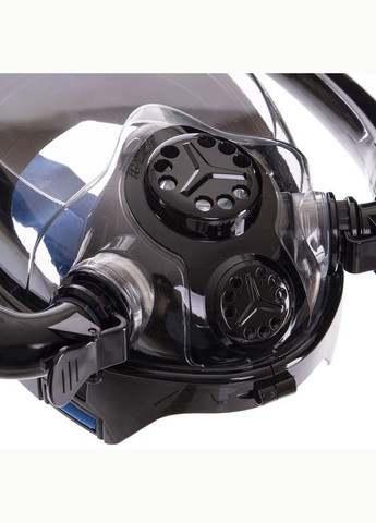 Маска для снорклинга з диханням через ніс з двома трубками M507-L M чорний Zelart (311568691)