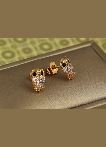 Серьги гвоздики совы 1,2 см золотистые Xuping Jewelry (316433206)