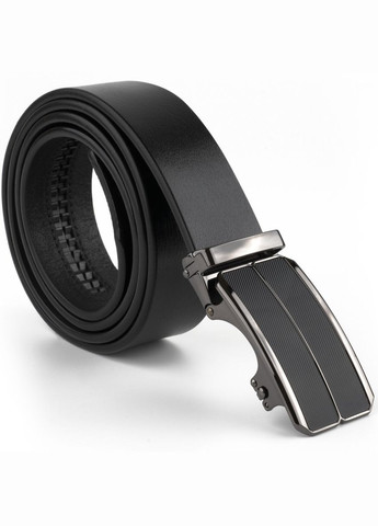 Мужской ремень кожаный c затемненной черной матовой пряжкой 20279 Черный Vintage (302972129)