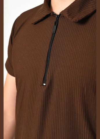 Коричневая футболка мужская поло коричневого цвета Let's Shop
