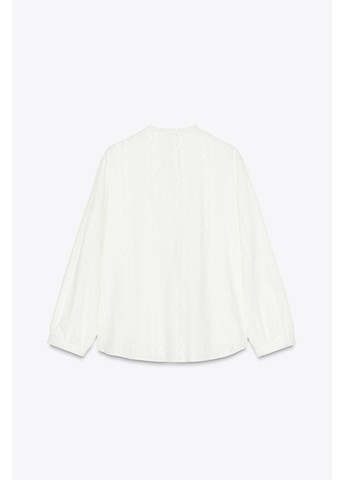 Белая блуза с прорезной вышивкой Zara