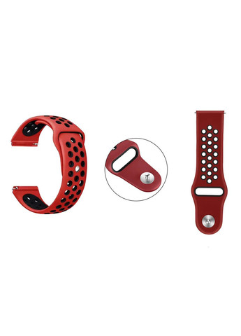 Ремешок Perfor Sport с перфорацией для часов Samsung Gear S3 Classic SMR770/Frontier - Red&Black Primolux (262296842)