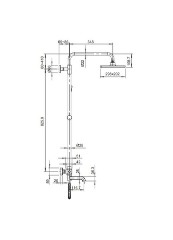 Душевая колонна с термостатическим смесителем KB-57011-05 (Цвет черный) (KR4725) KOER (321193893)