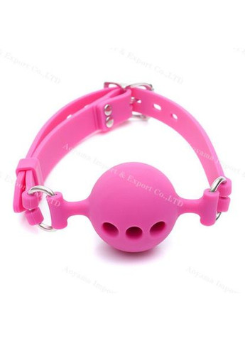 Кляп шар силіконовий дихаючий Cherry Gag БДСМ S - 38 mm (чорний рожевий) No Brand (303881687)
