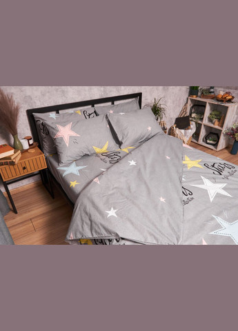 Комплект постільної білизни Бязь Gold Люкс «Gray Stars» Дитячий 110х140 наволочки 2х50х70 (MS-830000103) Moon&Star GrayStars (293173260)