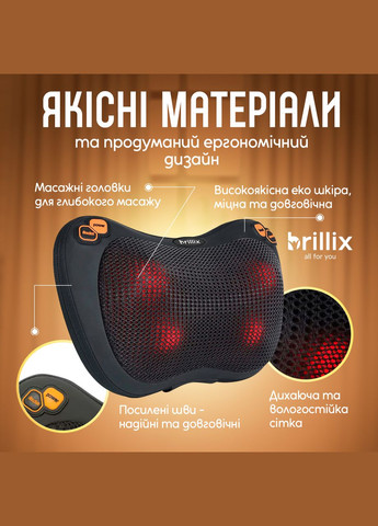 Массажная роликовая подушка, инфракрасный массажер для спины, шеи и тела. Массажная подушка для дома и авто No Brand (347590320)