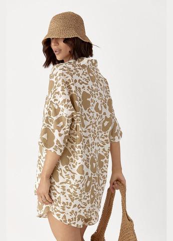 Літній костюм з сорочкою та шортами - коричневий Lurex (330988957)