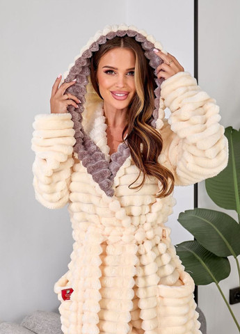 Теплый женский халат в пол с капюшоном и сапожками Selim-tekstil (371897436)