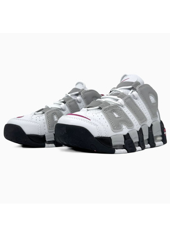Білі Осінні кросівки чоловічі nike air more uptempo 96 white / gray найк аір мор аптемпо No Brand
