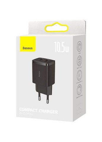 Зарядний пристрій (CCXJ010201) Baseus Compact Charger 2U Black (268147367)