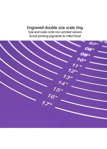 Силіконовий килимок з розміткою для розкатування тіста 60×45 см для випічки Фіолетовий No Brand (357490235)