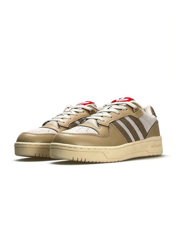 Бежевые демисезонные кроссовки мужские adidas No Brand Originals Forum Low Beige White