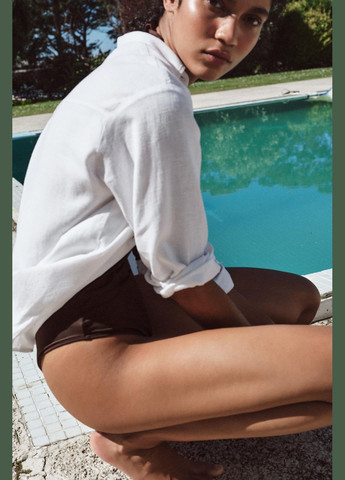 Белая льняная рубашка оверсайз Zara