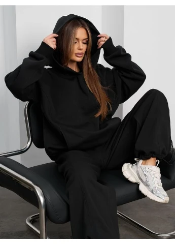 Черный утепленный костюм с кулисками No Brand (402235860)