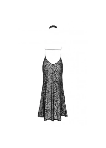 Черное сексуальное длинное леопардовое платье handmade f288 dress long - black - m Noir